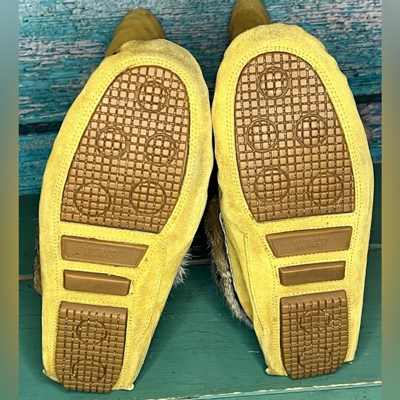 Vintage Naughty Monkey Eskimo Tall Suede Beaded Rabbit Fur Winter Boots Pom Poms - Picture 14 of 14